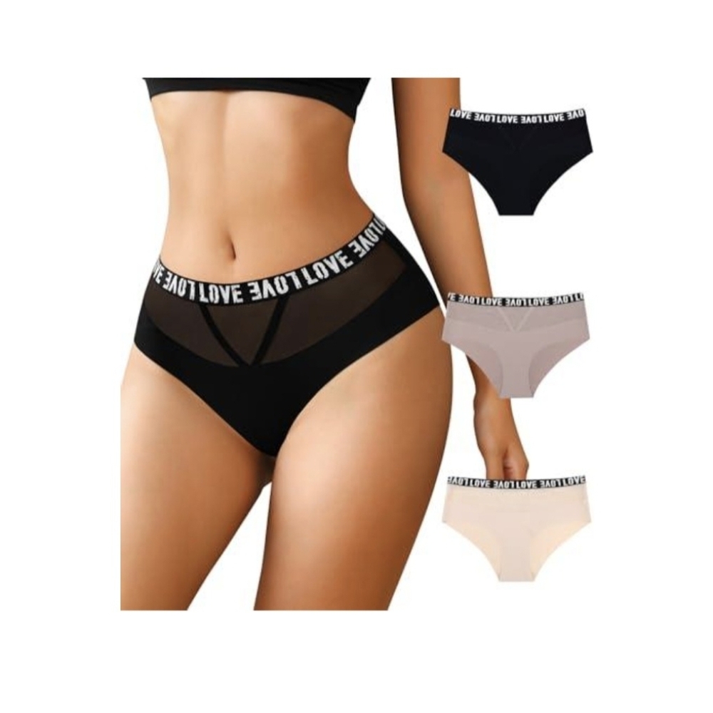 6 Pack K-CHEONY Womens High Waisted Bikini Underwear No Show Panties Stretch